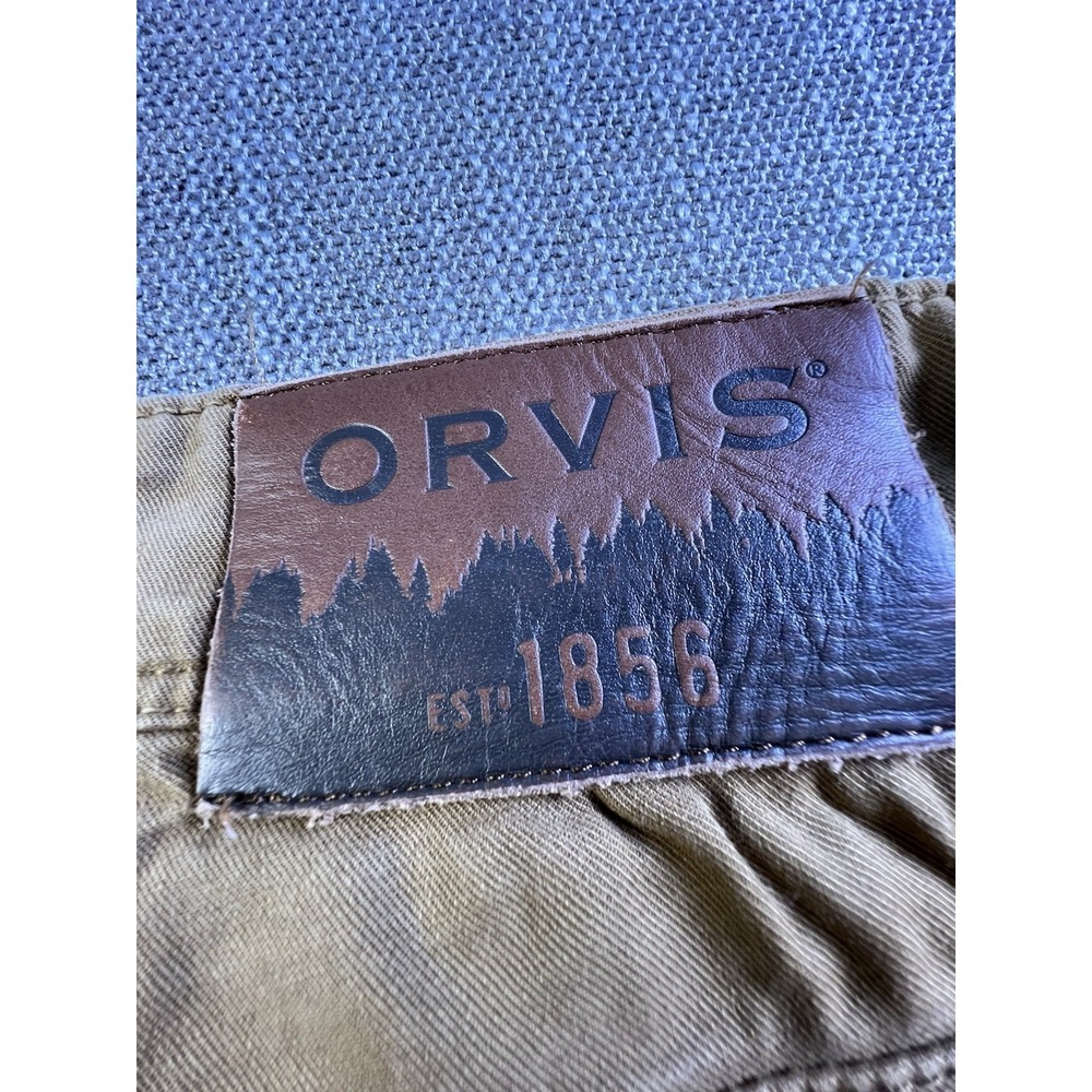 Orvis Pants Men's 40x32 Canvas Chinos Royal Wulff Tan Straight Casual Fishing - Picture 13 of 14